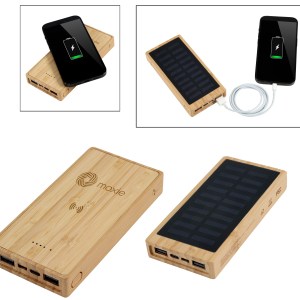 Bamboo 10,000mAh Solar/Wireless Powerbank 1 Bamboo 10,000mAh Solar/Wireless Powerbank 1
