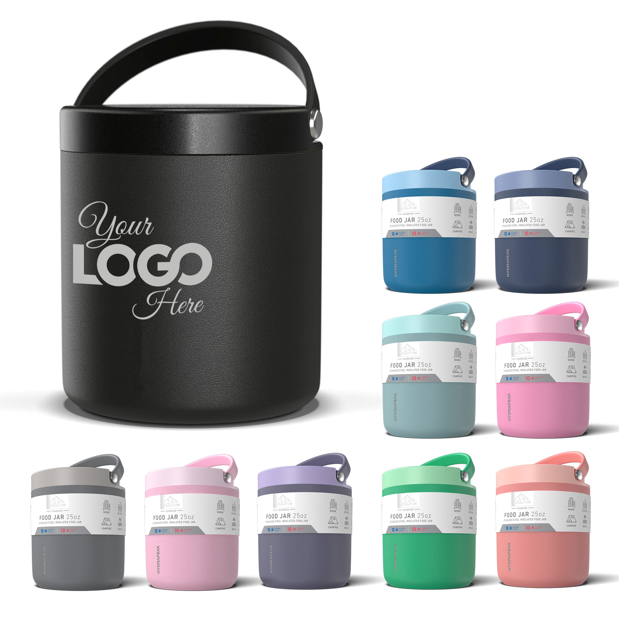 HYDRAPEAK 25oz Insulated Stainless Steel Food Jar with Lid 1