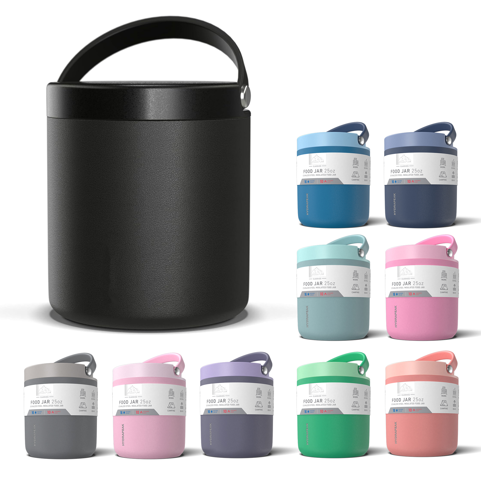 HYDRAPEAK 25oz Insulated Stainless Steel Food Jar with Lid 1