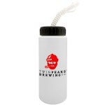 32 Oz. White Sport Bottle with Cap, Tip and Straw 1 32 Oz. White Sport Bottle with Cap, Tip and Straw 1