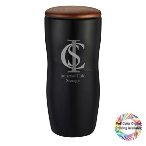 12 Oz. Ceramic Tumbler with Wooden Lid 1 12 Oz. Ceramic Tumbler with Wooden Lid 1