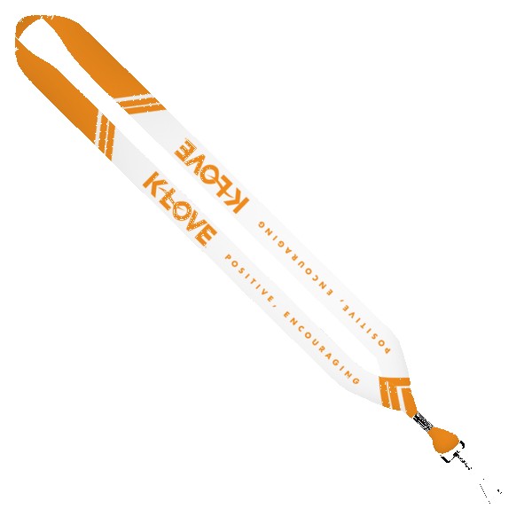 3/4" Dye-Sublimated Lanyard with Metal Crimp and Metal Swivel Snap Hook 1
