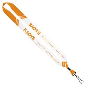 3/4" Dye-Sublimated Lanyard with Metal Crimp and Metal Swivel Snap Hook 1