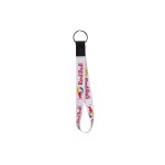 Dye Sublimated Keychain with Leather Accent - Black Dye Sublimated Keychain with Leather Accent - Black