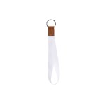 Dye Sublimated Keychain with Leather Accent 2 Dye Sublimated Keychain with Leather Accent 2