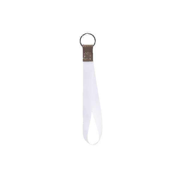 Dye Sublimated Keychain with Leather Accent 1