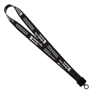 1" Dye-Sublimated Stretchy Elastic Lanyard with Plastic Clamshell and Plastic O-Ring 1 1" Dye-Sublimated Stretchy Elastic Lanyard with Plastic Clamshell and Plastic O-Ring 1