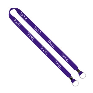IMPORT Rush 3/4" Polyester 2-Ended Lanyard with Dual Silver Metal Crimp & Split-Ring 1 IMPORT Rush 3/4" Polyester 2-Ended Lanyard with Dual Silver Metal Crimp & Split-Ring 1