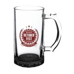 Stout 16 oz Glass Pint Beer Steins - Clear Pad Print Stout 16 oz Glass Pint Beer Steins - Clear Pad Print