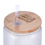 Danville 18oz Can Glass w Bamboo Lid and Straw - Clear Danville 18oz Can Glass w Bamboo Lid and Straw - Clear