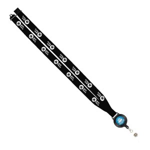 IMPORT 3/4" Polyester Lanyard with Retractable Badge Reel and IPH7 back of neck convenience release. 1 IMPORT 3/4" Polyester Lanyard with Retractable Badge Reel and IPH7 back of neck convenience release. 1