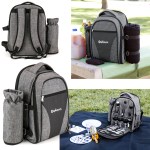 Wine & Picnic Cooler Backpack for Four + Fleece Blanket 1 Wine & Picnic Cooler Backpack for Four + Fleece Blanket 1