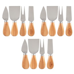 4- Piece Bamboo Cheese Tool Set 1 4- Piece Bamboo Cheese Tool Set 1