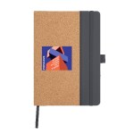 Hickory Cork & Recycled PU Notebook - Cool Gray 11c Heat Transfer Hickory Cork & Recycled PU Notebook - Cool Gray 11c Heat Transfer