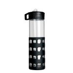 Sip-N-Go Glass Water Bottle - 20 Oz. - Black Blank Sip-N-Go Glass Water Bottle - 20 Oz. - Black Blank