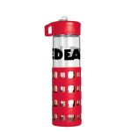 Sip-N-Go Glass Water Bottle - 20 Oz. - Red Screen Print Sip-N-Go Glass Water Bottle - 20 Oz. - Red Screen Print