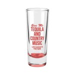 Jolt 2 oz Double Shooter Shot Glass with Color Bottom - Red Pad Print Jolt 2 oz Double Shooter Shot Glass with Color Bottom - Red Pad Print