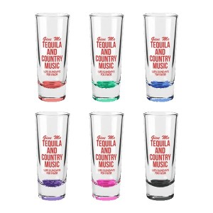 Jolt 2 oz Double Shooter Shot Glass with Color Bottom 1 Jolt 2 oz Double Shooter Shot Glass with Color Bottom 1