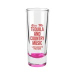Jolt 2 oz Double Shooter Shot Glass with Color Bottom - Pink Pad Print Jolt 2 oz Double Shooter Shot Glass with Color Bottom - Pink Pad Print