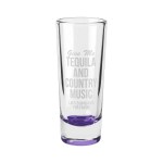 Jolt 2 oz Double Shooter Shot Glass with Color Bottom - Purple Laser Engraving Jolt 2 oz Double Shooter Shot Glass with Color Bottom - Purple Laser Engraving