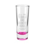 Jolt 2 oz Double Shooter Shot Glass with Color Bottom - Pink Laser Engraving Jolt 2 oz Double Shooter Shot Glass with Color Bottom - Pink Laser Engraving