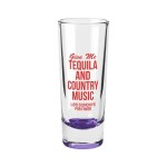 Jolt 2 oz Double Shooter Shot Glass with Color Bottom - Purple Pad Print Jolt 2 oz Double Shooter Shot Glass with Color Bottom - Purple Pad Print