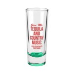 Jolt 2 oz Double Shooter Shot Glass with Color Bottom - Green Pad Print Jolt 2 oz Double Shooter Shot Glass with Color Bottom - Green Pad Print