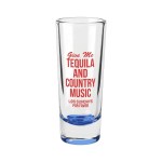Jolt 2 oz Double Shooter Shot Glass with Color Bottom - Blue Pad Print Jolt 2 oz Double Shooter Shot Glass with Color Bottom - Blue Pad Print