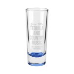 Jolt 2 oz Double Shooter Shot Glass with Color Bottom - Blue Laser Engraving Jolt 2 oz Double Shooter Shot Glass with Color Bottom - Blue Laser Engraving