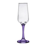 TOSCANA 6.5 Oz Champagne Glass with Color Bottom - Purple Blank TOSCANA 6.5 Oz Champagne Glass with Color Bottom - Purple Blank