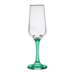 TOSCANA 6.5 Oz Champagne Glass with Color Bottom - Green Blank TOSCANA 6.5 Oz Champagne Glass with Color Bottom - Green Blank
