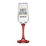 TOSCANA 6.5 Oz Champagne Glass with Color Bottom - Red Pad Print TOSCANA 6.5 Oz Champagne Glass with Color Bottom - Red Pad Print