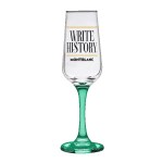 TOSCANA 6.5 Oz Champagne Glass with Color Bottom - Green Pad Print TOSCANA 6.5 Oz Champagne Glass with Color Bottom - Green Pad Print
