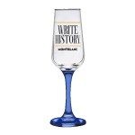 TOSCANA 6.5 Oz Champagne Glass with Color Bottom - Blue Pad Print TOSCANA 6.5 Oz Champagne Glass with Color Bottom - Blue Pad Print