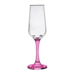 TOSCANA 6.5 Oz Champagne Glass with Color Bottom - Pink Blank TOSCANA 6.5 Oz Champagne Glass with Color Bottom - Pink Blank