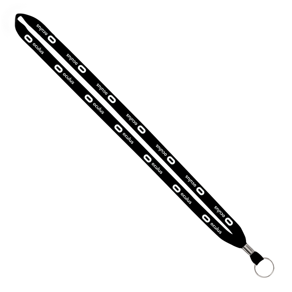 IMPORT Rush 1/2" Polyester Lanyard with Silver Crimp & Split-Ring 1