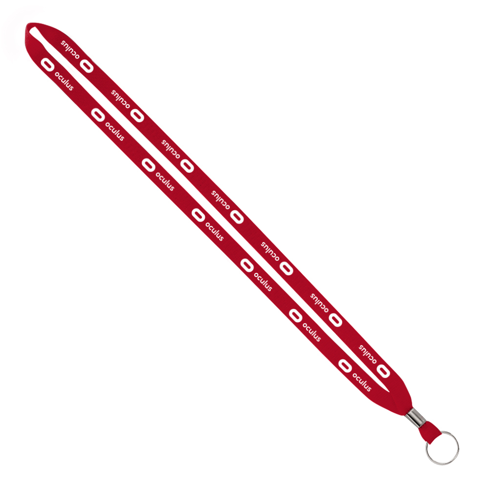 IMPORT Rush 1/2" Polyester Lanyard with Silver Crimp & Split-Ring 1