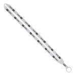 IMPORT Rush 1/2" Polyester Lanyard with Silver Crimp & Split-Ring - White IMPORT Rush 1/2" Polyester Lanyard with Silver Crimp & Split-Ring - White