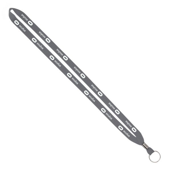 IMPORT Rush 1/2" Polyester Lanyard with Silver Crimp & Split-Ring 1