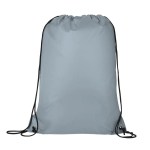 Gemma Recycled Slant Zipper Drawstring Bag - Gray Blank Gemma Recycled Slant Zipper Drawstring Bag - Gray Blank