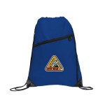 Gemma Recycled Slant Zipper Drawstring Bag - Blue Heat Transfer Gemma Recycled Slant Zipper Drawstring Bag - Blue Heat Transfer