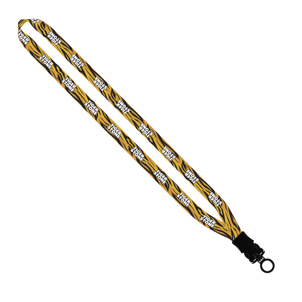 1/2" Dye-Sublimated Lanyard with Plastic Snap-Buckle Release and Plastic O-Ring 1