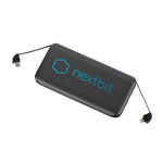 Volt UL Listed 10000 mAh Built-in Cable Powerbank - Black Pad Print Volt UL Listed 10000 mAh Built-in Cable Powerbank - Black Pad Print