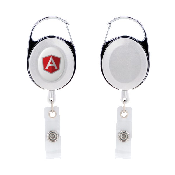 Oval Metal Retractable Badge Reel with Carabiner 1