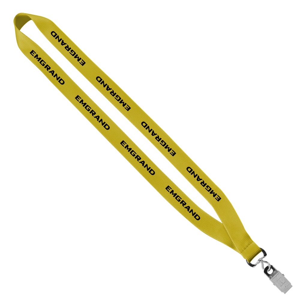 3/4" Economy Polyester Lanyard with Sewn Silver Tone Metal Bulldog Clip 1