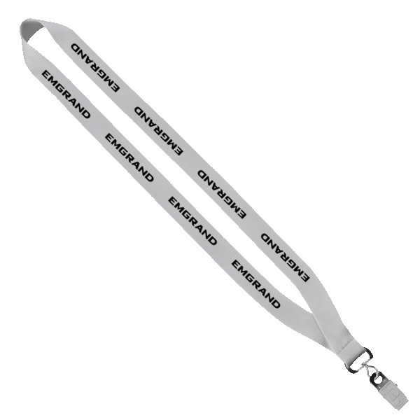 3/4" Economy Polyester Lanyard with Sewn Silver Tone Metal Bulldog Clip 1