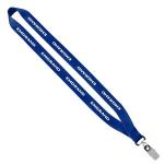 3/4" Economy Polyester Lanyard with Sewn Silver Tone Metal Bulldog Clip 1 3/4" Economy Polyester Lanyard with Sewn Silver Tone Metal Bulldog Clip 1
