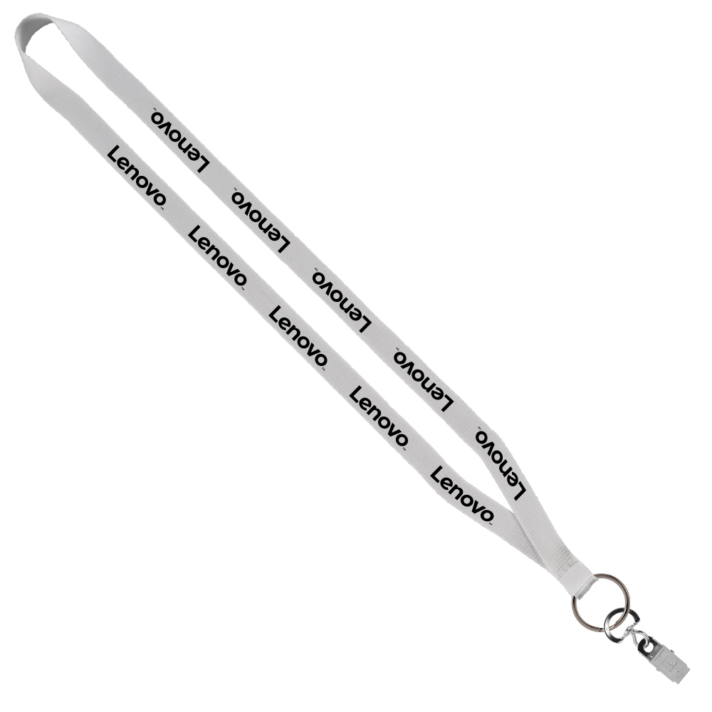 1/2" Polyester Lanyard with Sewn Metal Bulldog Clip 1