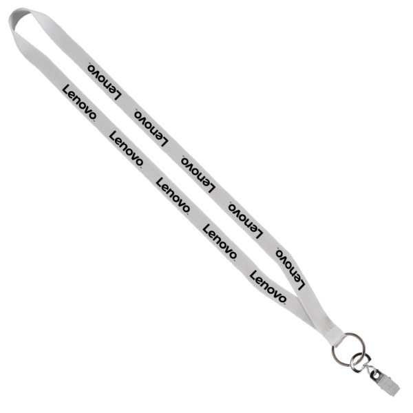 1/2" Polyester Lanyard with Sewn Metal Bulldog Clip 1