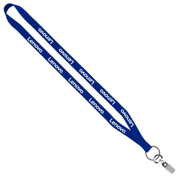 1/2" Polyester Lanyard with Sewn Metal Bulldog Clip 1